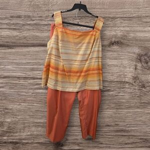 Avenue Striped Tank Top in Yellow & Orange Blend